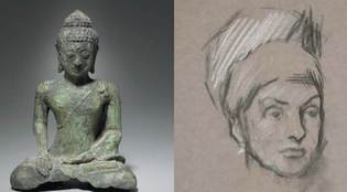 Digital Commons Images: Indonesian Seated Buddha; John Singer Sargent sketch