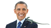 Obama: Pete Souza/White House. Lizard Illustration: Carl Buell.