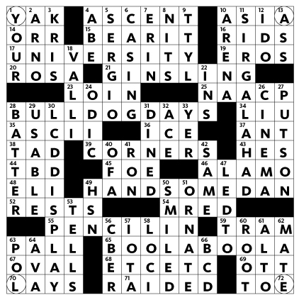 Crossword puzzle answers Last Look Yale Alumni Magazine
